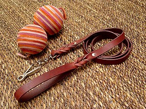 Handcrafted leather dog  leash with quick release snap hook for English Bulldog
