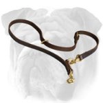 Double Training Leather Dog Leash for English Bulldog
