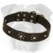 "Chic Goes Overboard" Genuine Leather English Bulldog Collar with Flowers