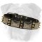 Spiked Leather English Bulldog Collar with Plates