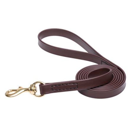Brown Waterproof English Bulldog Leash Made of Biothane
