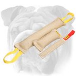 English Bulldog Set of Jute Bite Tugs for Basic Puppy Training