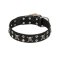 FDT Artisan 'Rock 'n' Roll Style' Fancy Leather English Bulldog Collar with Skulls, Bones and Studs 1 1/2 inch (40 mm) wide