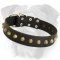 Wide Studded Leather English Bulldog Collar