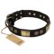 "Ancient Egypt" FDT Artisan Leather English Bulldog Collar with Old Bronze Look Decorations