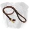 Comfortable Braided Leather English Bulldog Leash with Round Handle
