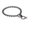 "Fur Protector" Black Stainless Steel English Bulldog Choke Collar - 1/6 inch (4 mm) wire diameter