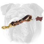 Short Leather English Bulldog Leash | Pull Tab Dog Leash