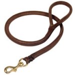 Natural Rolled Leather Dog Leash for English Bulldog