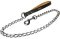 Quality dog leash with leather handle and Herm Sprenger chain and snap hook for English Bulldog