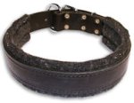 Leather Black collar 25'' for English Bulldog/25 inch dog collar