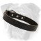 Bulldog Leather Minimalist Collar With Nickel Plated Hardware