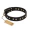 "Black Elegance" FDT Artisan Leather English Bulldog Collar with Round Studs