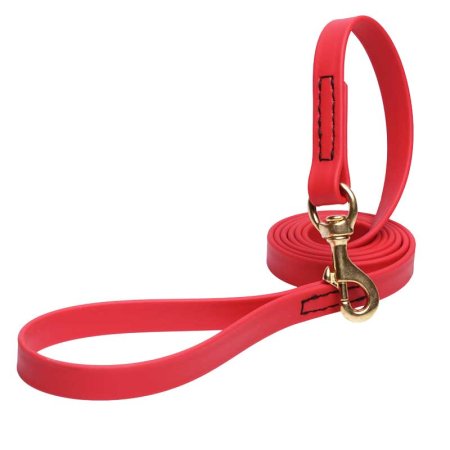 Red Waterproof English Bulldog Leash Made of Biothane