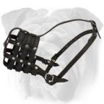 Lightweight Leather Cage Dog Muzzle For English Bulldog