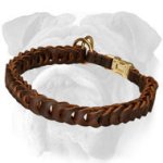 High Quality Choke Leather English Bulldog Collar | Quick Release Buckle