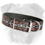Unique Barbed Wire Leather English Bulldog Collar | Water Resistant Paint