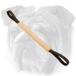Hard Pocket Leather English Bulldog Bite Tug with 2 Handles