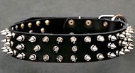 Black Spiked Leather Dog Collar for English Bulldog Black Spiked Leather Dog Collar for English Bulldog