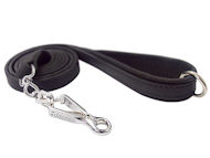 English Bulldog Leather Flat Leash with HS Snap Hook