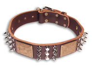 Engl.Bulldog Spiked Brown collar 23'' /23 inch dog collar