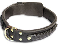 English Bulldog Braided Black collar 22'' /22 inch dog collar