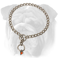 Stainless Steel English Bulldog Choke Collar for Behavior Correction - 1/9 inch (3 mm)