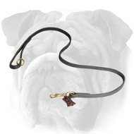 Dependable Leather English Bulldog Leash with Floating O-Ring Dependable Leather English Bulldog Leash with Floating O-Ring