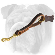 Fast Grab Leather Leash for English Bulldog