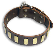 GENUINE LEATHER DOG COLLAR 1 1/2'' wide for English Bulldog GENUINE LEATHER DOG COLLAR 1 1/2'' wide for English Bulldog