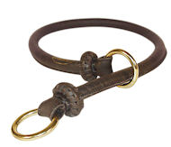 Round Leather Choke Collar for English Bulldog