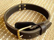 Two ply leather walking dog collar-18,19,20,21,22,,23,24,25 inch