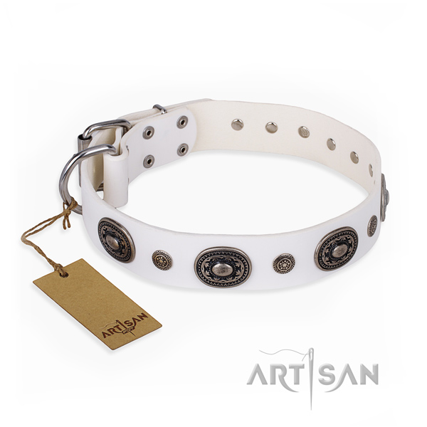 Quality genuine leather collar crafted for your doggie