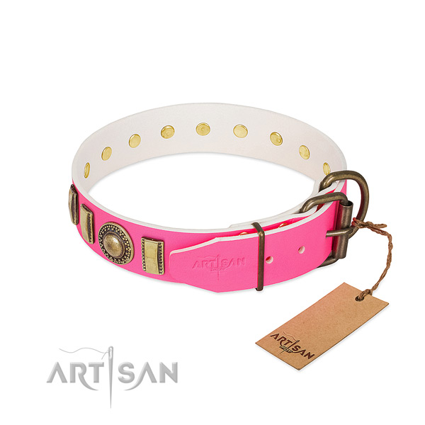 Top rate full grain leather dog collar created for your pet