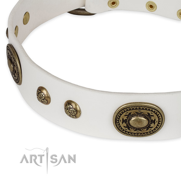 Handcrafted full grain genuine leather collar for your impressive dog