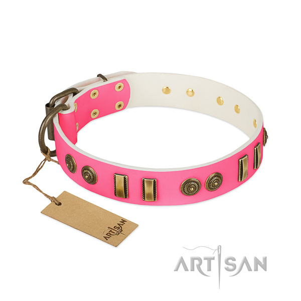 Fine quality genuine leather collar for your doggie
