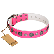 "Glamorous Shine" FDT Artisan Stylish Leather English Bulldog Collar with Old Silver-like Plated Decorations "Glamorous Shine" FDT Artisan Stylish Leather English Bulldog Collar with Old Silver-like Plated Decorations