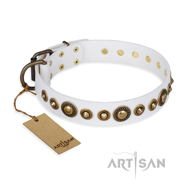 Reliable full grain leather collar crafted for your dog