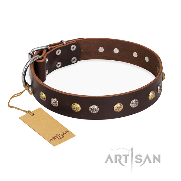 Comfy wearing inimitable dog collar with rust resistant buckle