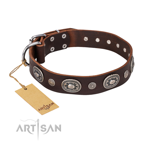 Best quality genuine leather collar made for your dog