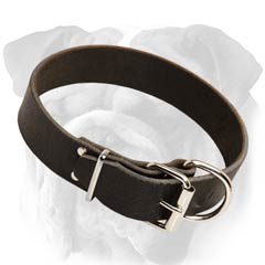 English Bulldog Leather Collar Simle Design