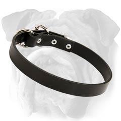 English Bulldog Leather Collar title=