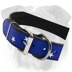 English Bulldog Leather Painted Collar