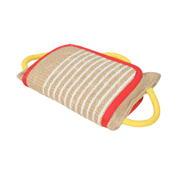 Handy jute bite pad with a solid cover for English  Bulldog