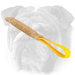 Jute English Bulldog tug for puppy training