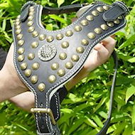 Royal Dog Harness - Exclusive Design Studded Leather Harness