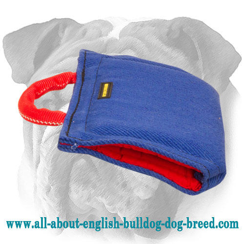 French Linen Bite Protection Sleeve for English Bulldog Puppy - Click Image to Close