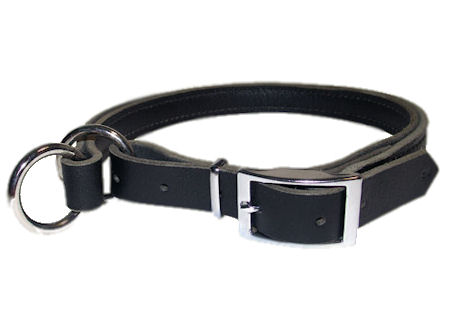 Adjustable Leather Slip Collar NICKEL hardware  English Bulldog
