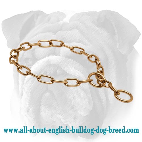 Curogan Fur Saver for English Bulldog - Stylish Choke Chain Collar - 1/9 inch (3 mm) - Click Image to Close