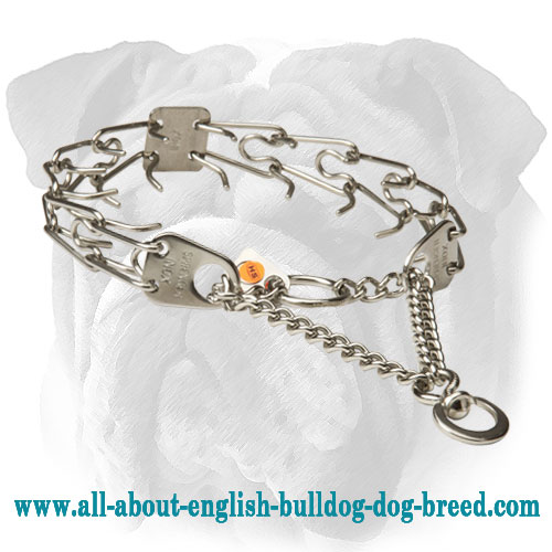Chrome Plated Herm Sprenger English Bulldog Pinch Prong Collar - 1/6 inch (3.99 mm)